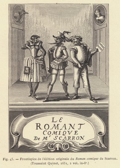 Frontispiece of the original edition of Roman comique by Scarron by French School